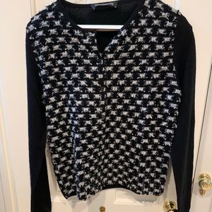 Black and white cashmere cardigan